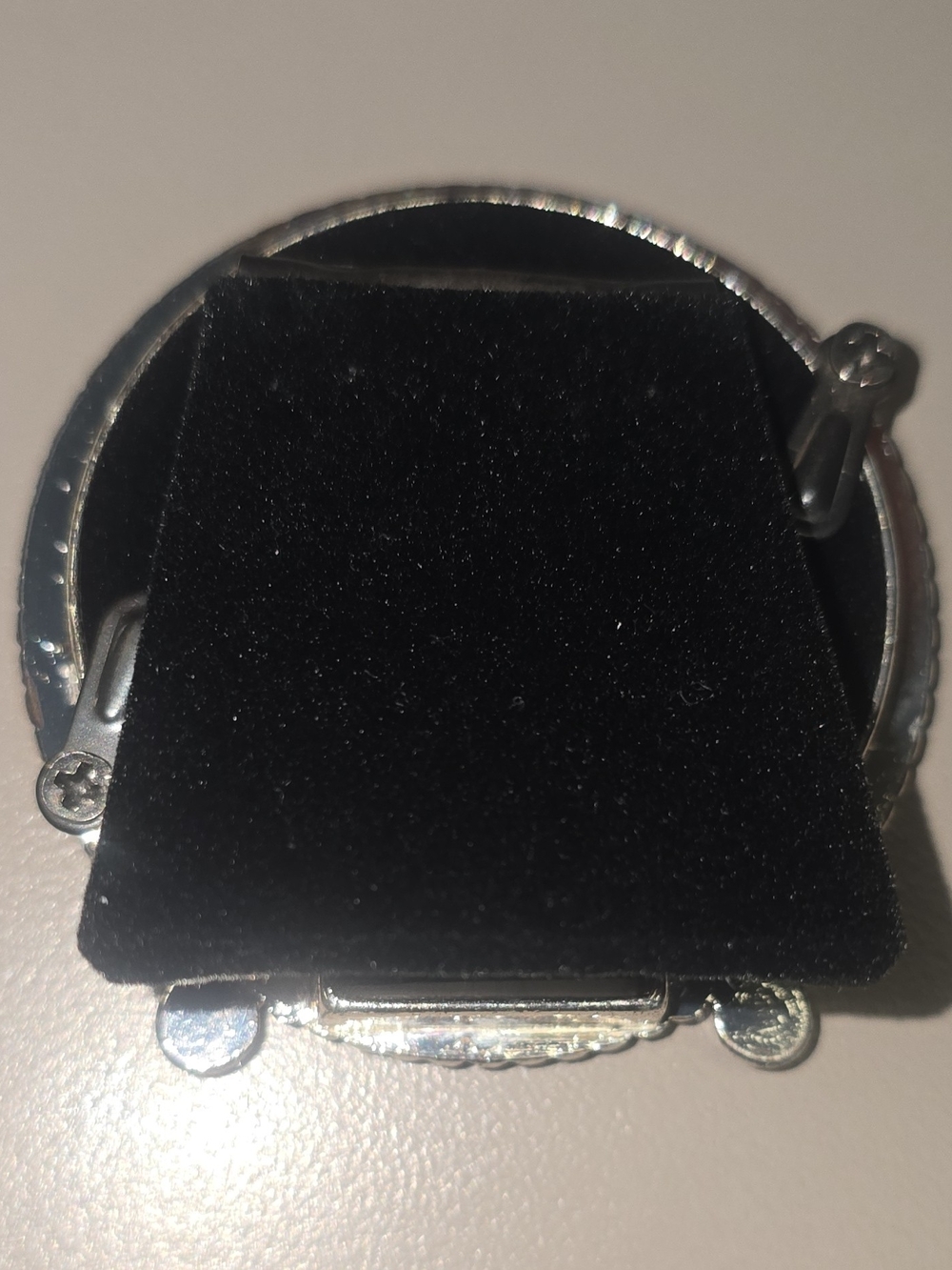 Round Silver Metal Mini Picture Frame w/ Diamante Bling Rhinestones Tabletop - Picture 7 of 9